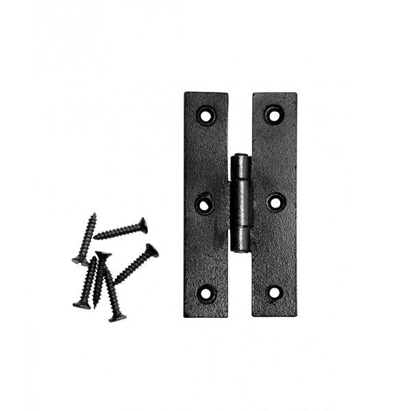 The Renovators Supply Inc. Black H Flush Hinge 3" L Wrought Iron with